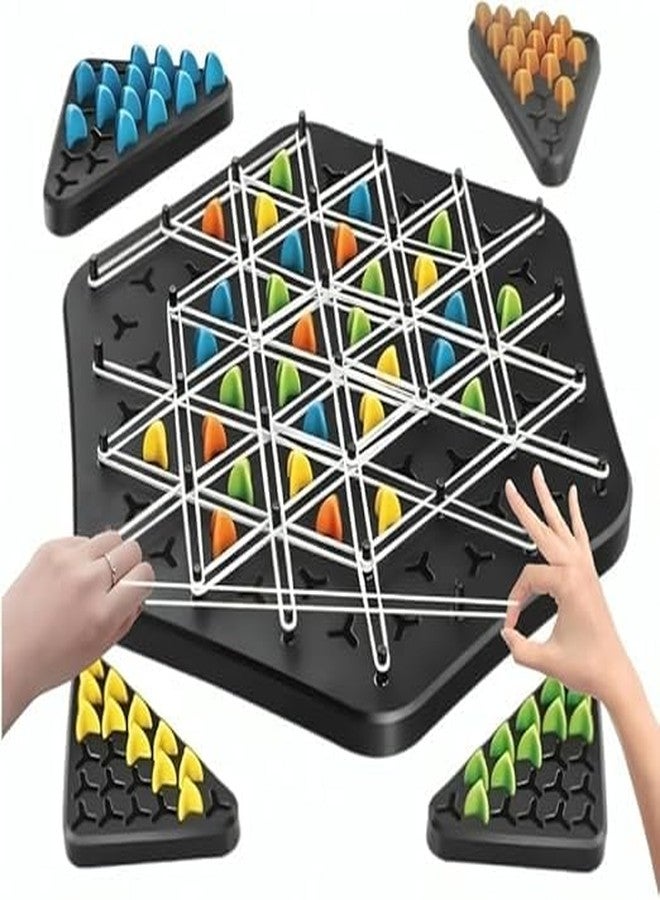 YUGANSHU Triggle games with rubber band Large Size Chain Triangle Chess Game, Triggle Game, Board Games for Family Game Night Family Board Games for Kids and Adults - 2-4 Players - Ages 3 Years and Up - Image 1